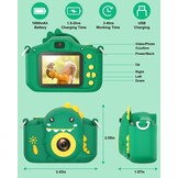 Digitale Kinder Camera 20MP Dubbele Lens - Groen | 33% Korting