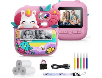 Kinder Instant Camera met Printer - Roze Eenhoorn Design - 34% Korting