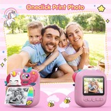 Kinder Instant Camera met Printer - Roze Eenhoorn Design - 34% Korting