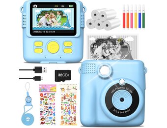 MILFECH Kinder Camera Blauw - Direct Print, 1080P HD, 33% Korting