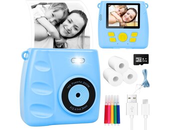 Instant Print Kindercamera Blauw - 33% Korting!