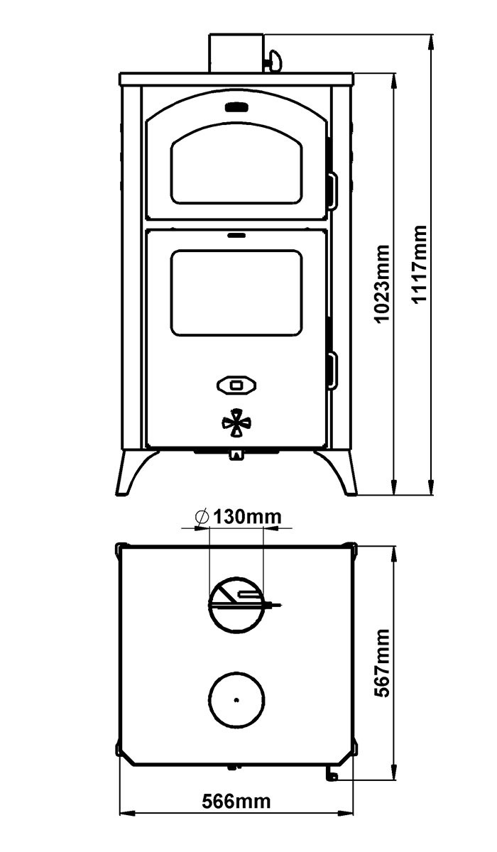 Houtkachel met Oven Prity FGR D - 50% Korting