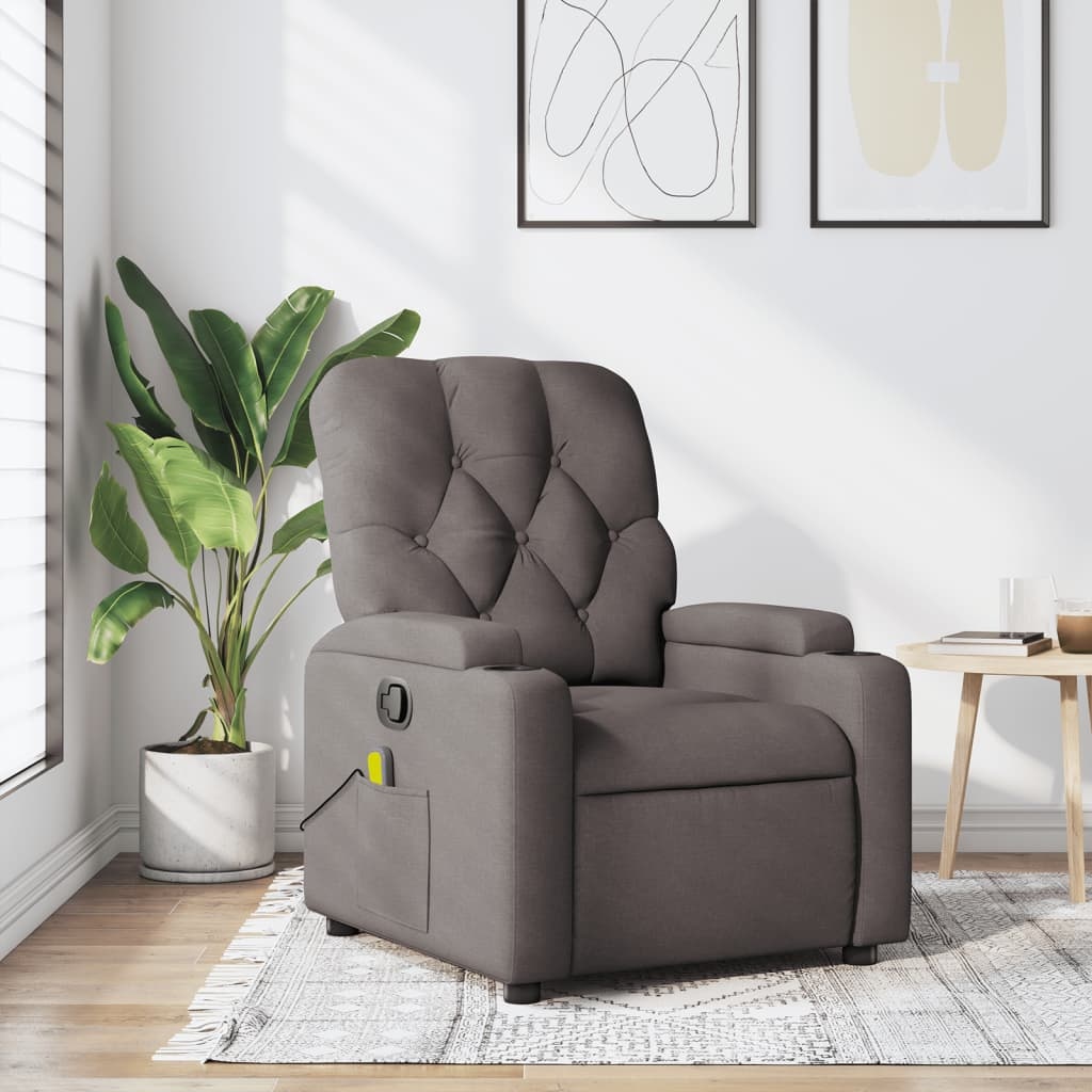 Verstelbare Massagestoel Stof Taupe - 30% Korting