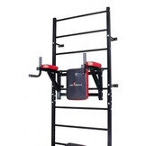 Krachtstation met Hulp: Ladder, Pull-up Bar, Dip Station & Bankje - Zwart - 35% Korting