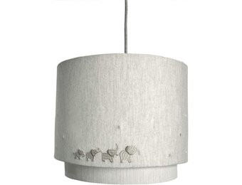 Lampenkap Babykamer Grijs Olifantjes Design - 78% Korting