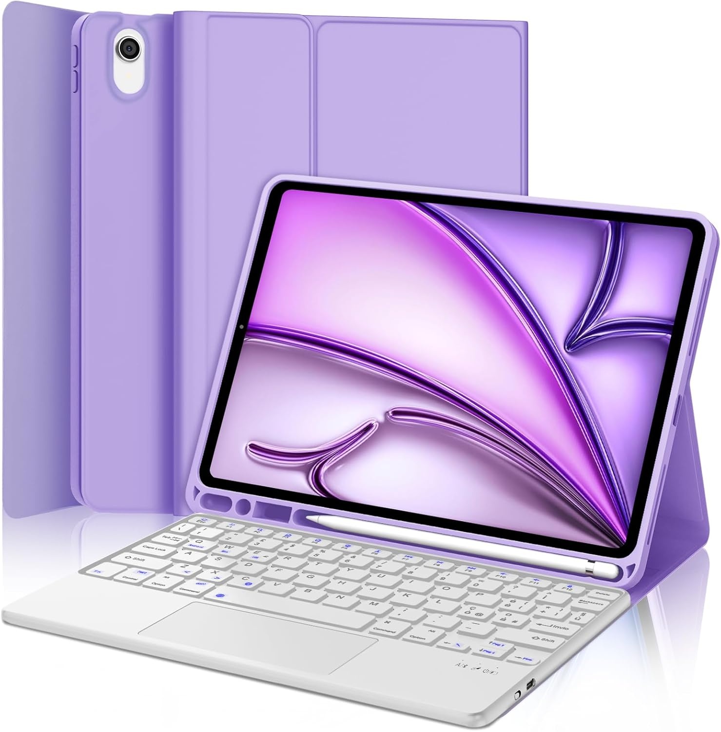 Violet iPad Air 6 (11 inch) M2 2024 Toetsenbordhoes met Trackpad - 76% Korting