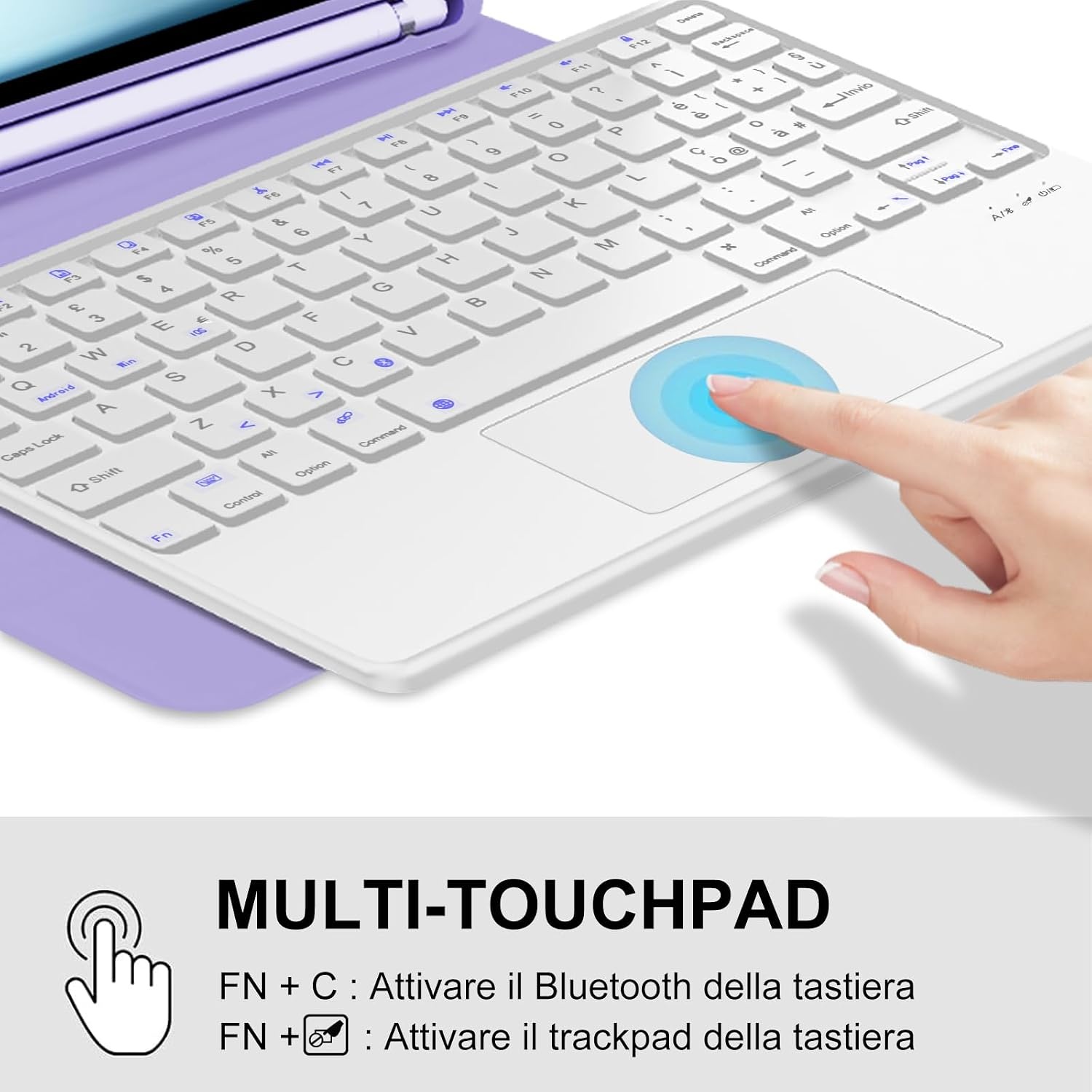 Violet iPad Air 6 (11 inch) M2 2024 Toetsenbordhoes met Trackpad - 76% Korting