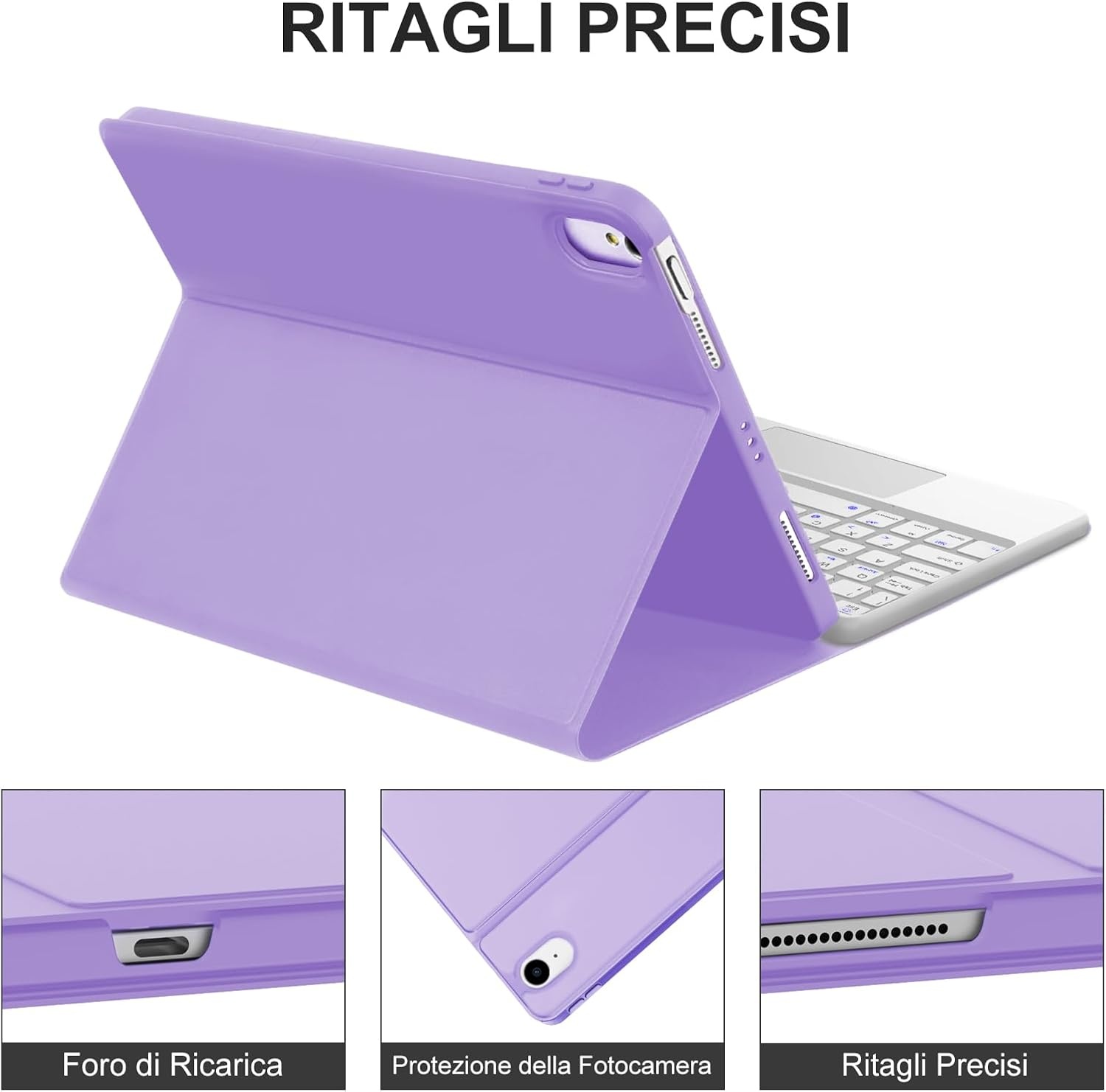 Violet iPad Air 6 (11 inch) M2 2024 Toetsenbordhoes met Trackpad - 76% Korting