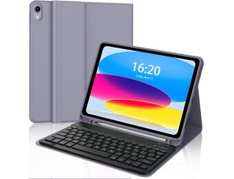 Hoes met Italiaans QWERTY Bluetooth Toetsenbord voor iPad 10/11 Gen - Violet - 76% Korting