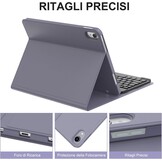 Hoes met Italiaans QWERTY Bluetooth Toetsenbord voor iPad 10/11 Gen - Violet - 76% Korting