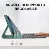 Toetsenbordhoes met Touchpad voor Samsung Tab S9 FE 10.9"/S9 11" (Donkergroen, Italiaans QWERTY) - 77% Korting