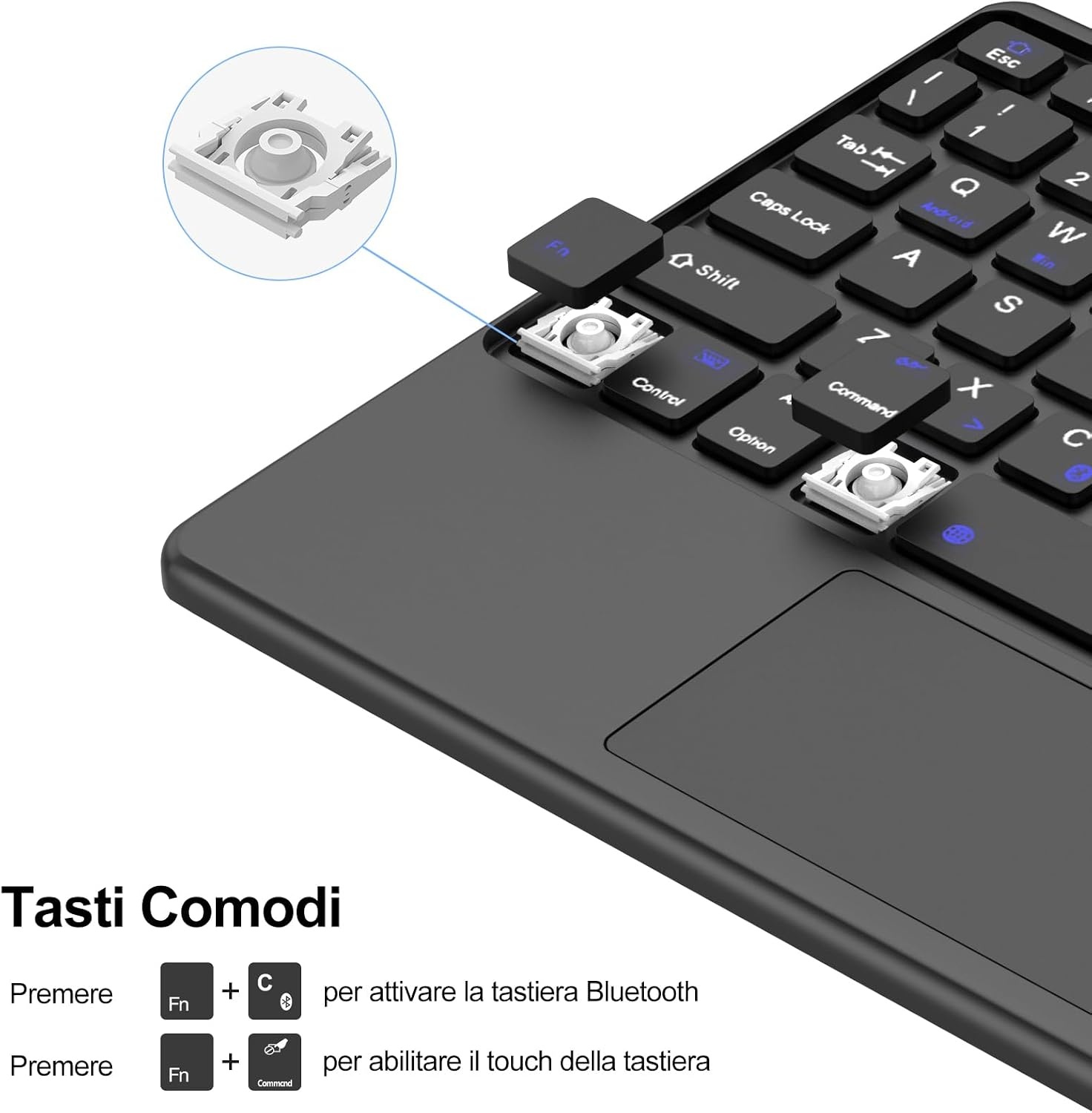 Toetsenbordhoes met Touchpad voor Samsung Tab S9 FE 10.9"/S9 11" (Donkergroen, Italiaans QWERTY) - 77% Korting