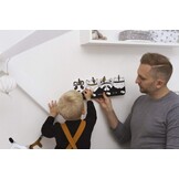Kinder Wandgarderobe Dierenkoppen Zwart-Wit 39cm - 75% Korting