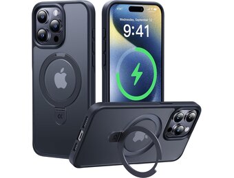 Telefoonhoesje iPhone 15 Pro MagSafe Standaard Zwart - 75% Korting