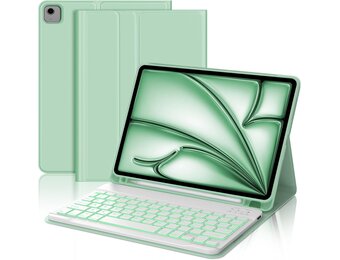 Lichtgroene Toetsenbordhoes iPad Air 11" QWERTY Bluetooth met Backlight - 77% Korting