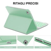 Lichtgroene Toetsenbordhoes iPad Air 11" QWERTY Bluetooth met Backlight - 77% Korting