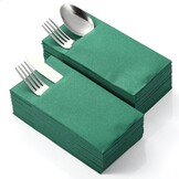 Witte Diner Servetten met Zilveren Rand - 40x40 cm (200 stuks, 73% korting)
