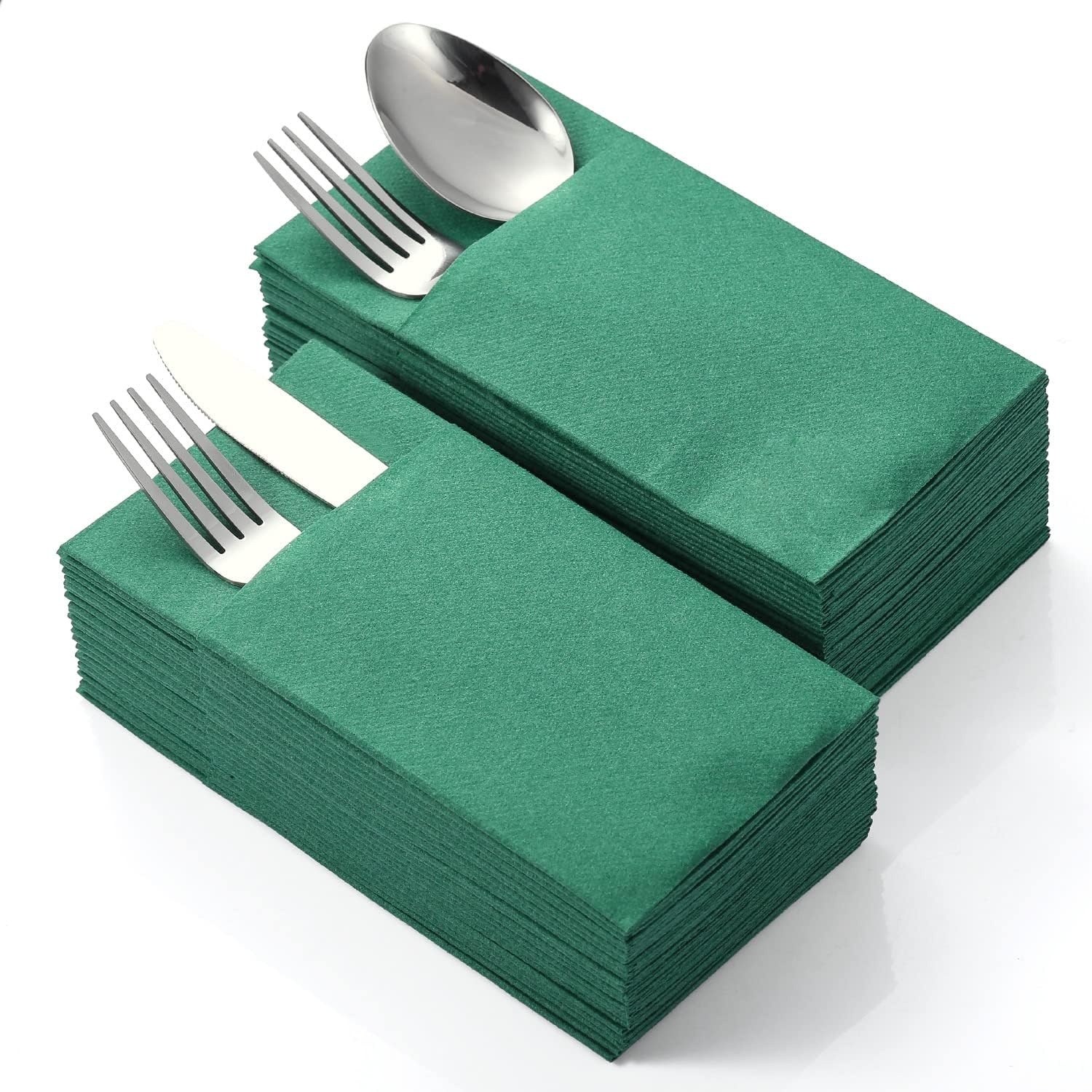Witte Diner Servetten met Zilveren Rand - 40x40 cm (200 stuks, 73% korting)