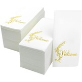 Witte Diner Servetten met Zilveren Rand - 40x40 cm (200 stuks, 73% korting)