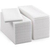 Witte Diner Servetten met Zilveren Rand - 40x40 cm (200 stuks, 73% korting)