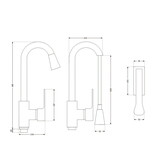 Gouden Keukenkraan Messing Uittrekbaar - 82cm