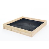 Moestuinbak - kweekbak - 120x120x18 cm - hout - met gronddoek