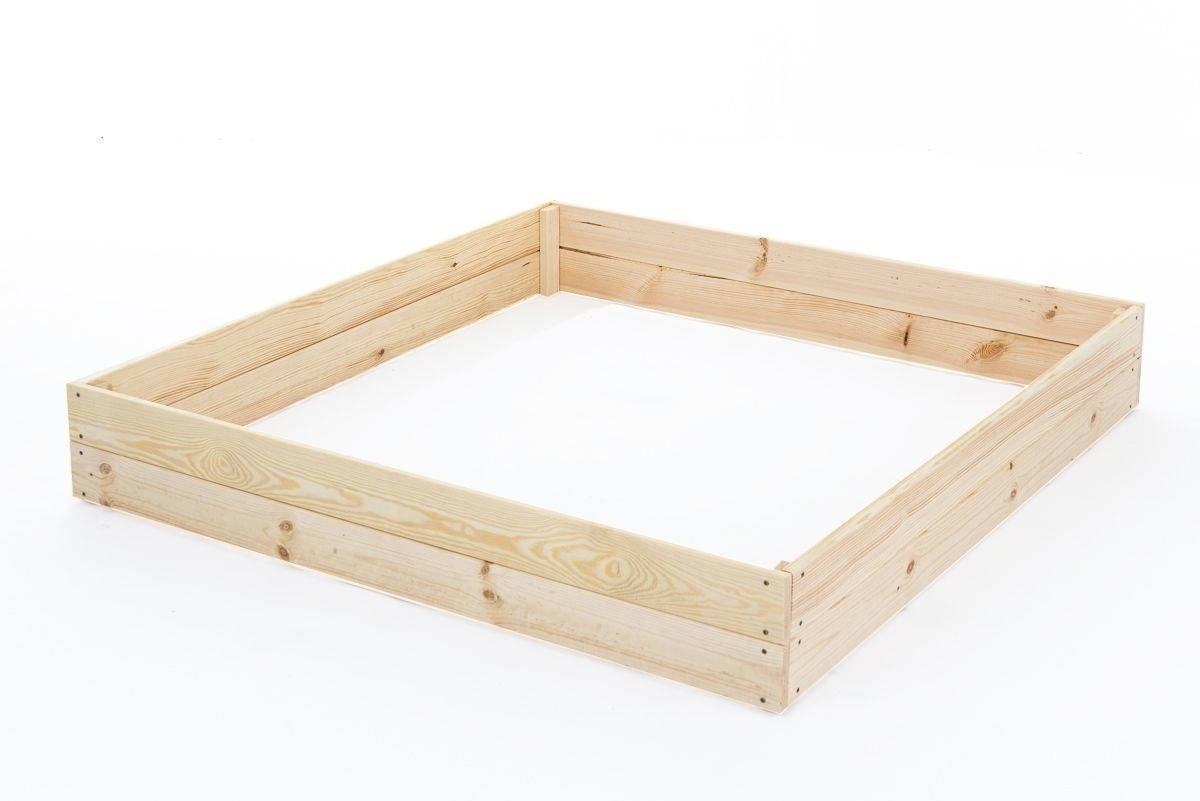 Moestuinbak - kweekbak - 120x120x18 cm - hout - met gronddoek