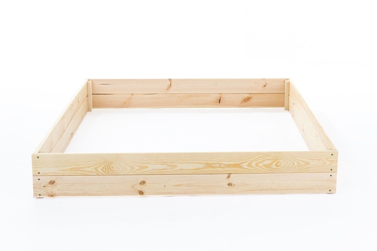 Moestuinbak - kweekbak - 120x120x18 cm - hout - met gronddoek