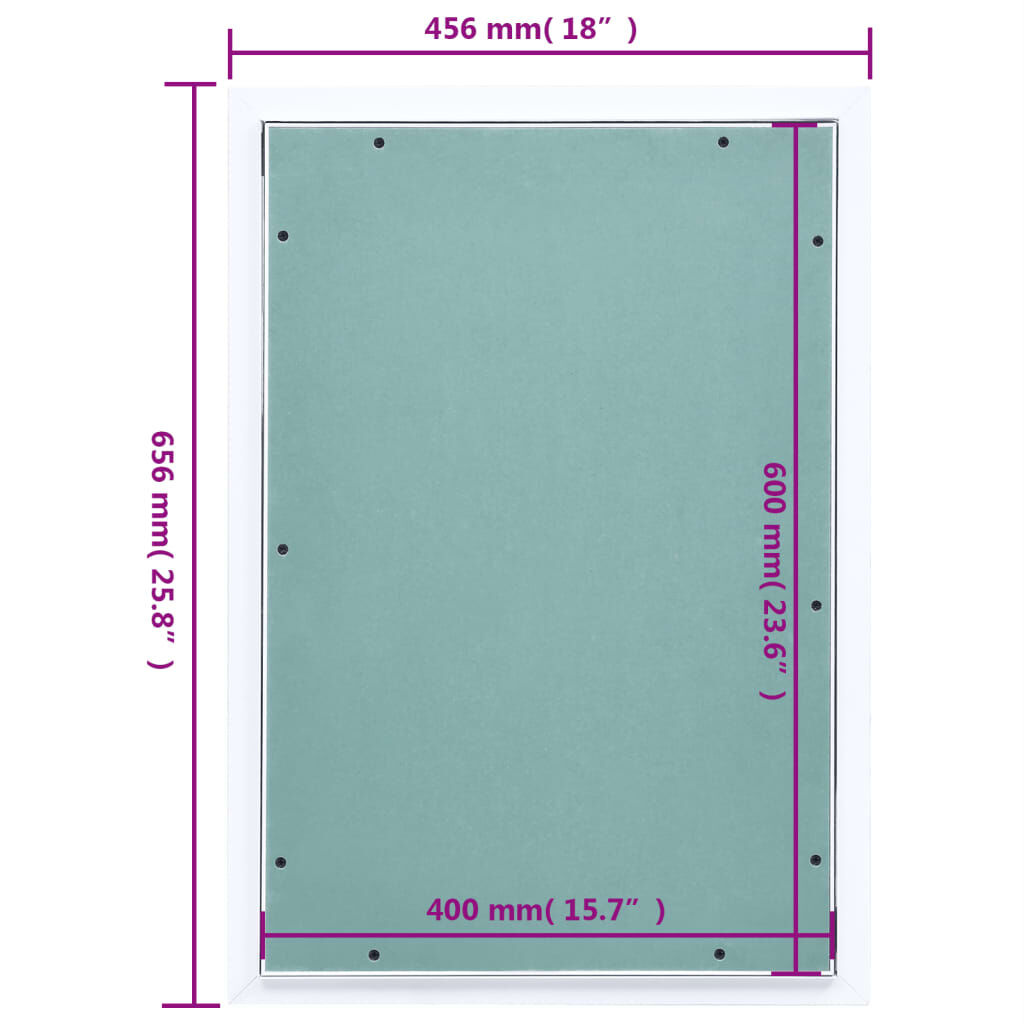vidaXL Toegangspaneel 400x600 mm Aluminium Frame & Gipsplaat - 34% Korting