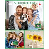 Hangrui Instant kindercamera, 1080p camera voor kinderen, direct printen met 32G-kaart, 3 rollen printpapier, 5 gekleurde pennen, cadeau voor kinderen van 3-12 jaar, 2,4 stijl, donkergroen