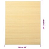 VidaXL Bamboe Tapijt Naturel 160x230 cm - 34% Korting