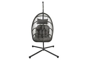 Inklapbare Hangstoel Egg Chair Grijs - Binnen & Buiten - 34% Korting