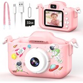 YunLone Astronaut Kinder-camera met 32GB SD-kaart - 12MP - 1080P Video - Roze
