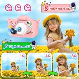 YunLone Astronaut Kinder-camera met 32GB SD-kaart - 12MP - 1080P Video - Roze