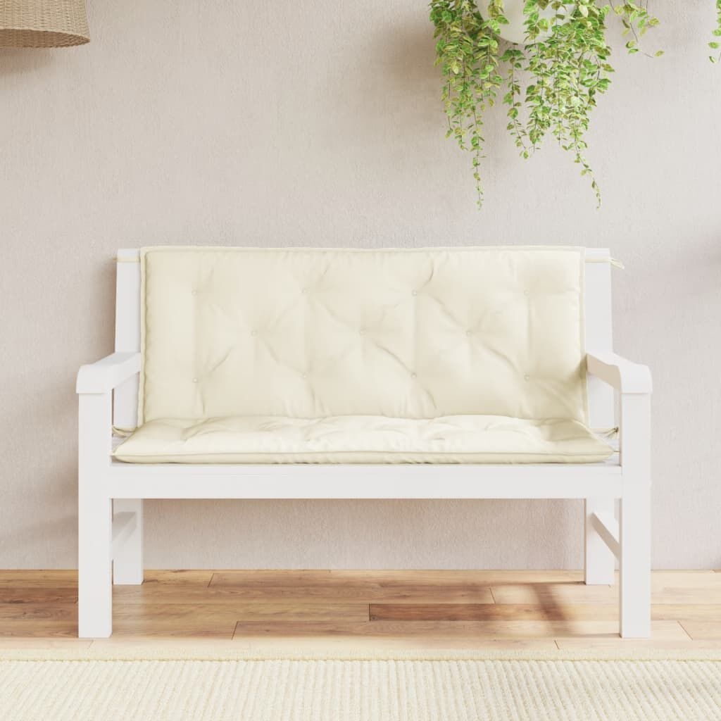 VidaXL Tuinbankkussens Crèmewit (2 stuks, 120x50x7 cm) - 33% korting