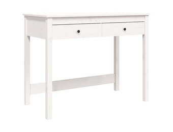 Bureau met lades 100x50x78 cm grenenhout wit - 35% korting