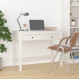 Bureau met lades 100x50x78 cm grenenhout wit - 35% korting