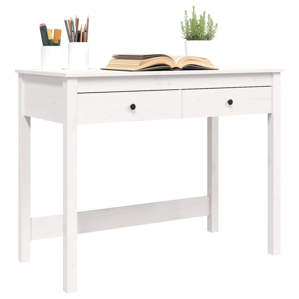 Bureau met lades 100x50x78 cm grenenhout wit - 35% korting