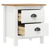 vidaXL Nachtkastje Hill Grenenhout Wit 46x35x49,5 cm - 34% Korting