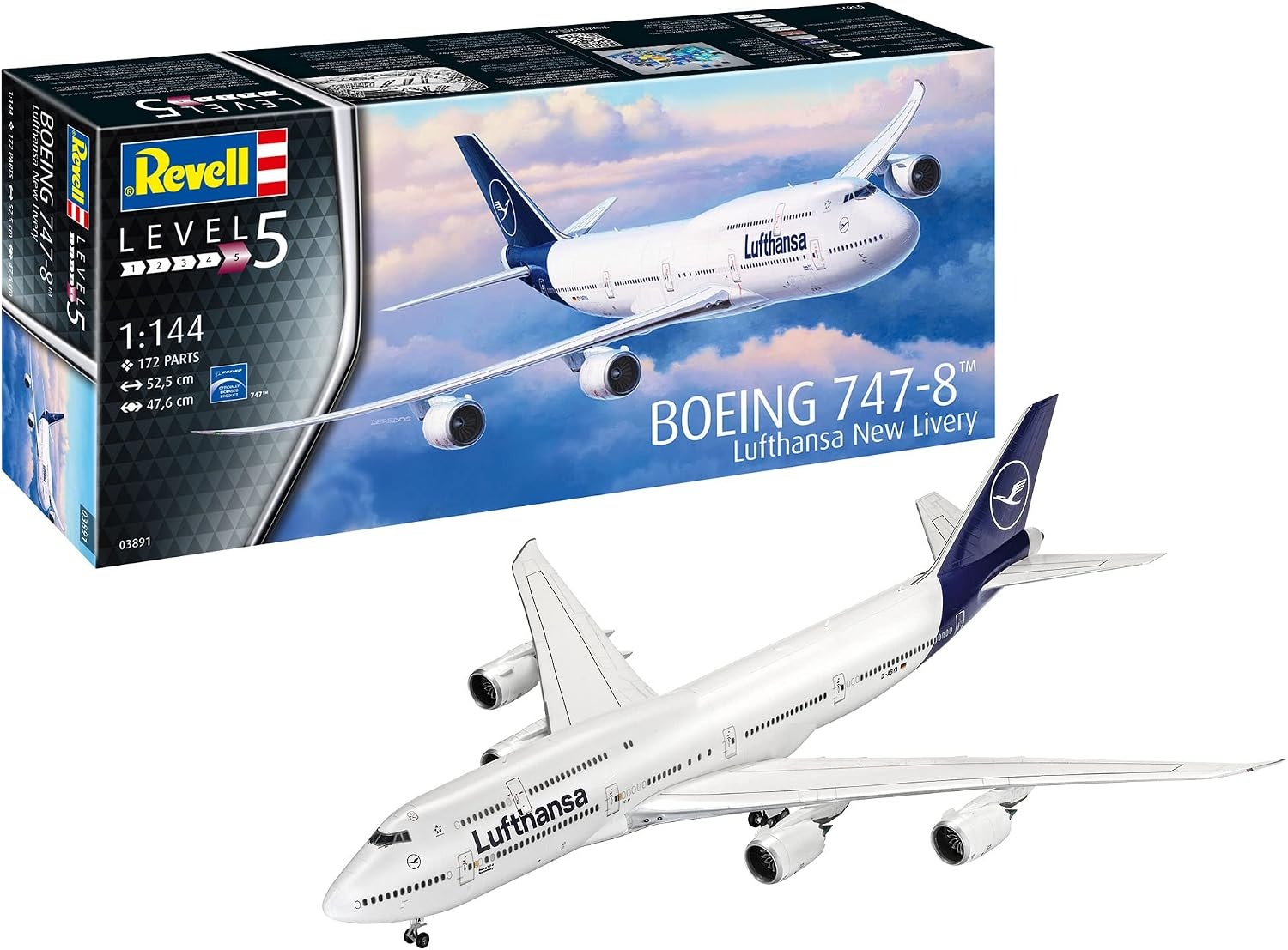 Revell Boeing 747-8 Lufthansa Modelbouwset 1:144 - 33% Korting