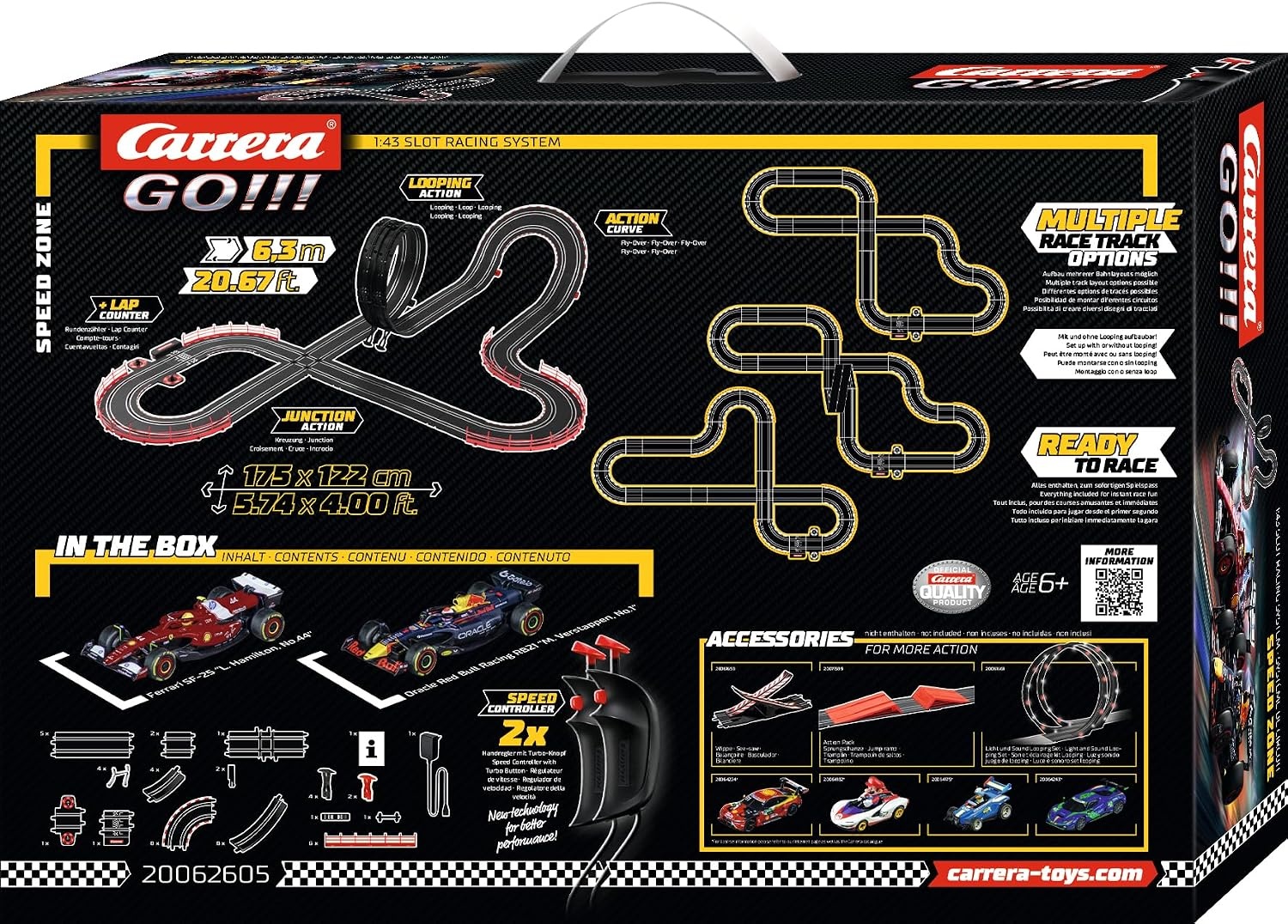Racebaan Formule 1 6,3m met Looping | Max Verstappen & Lewis Hamilton | 1:43 | 34% Korting