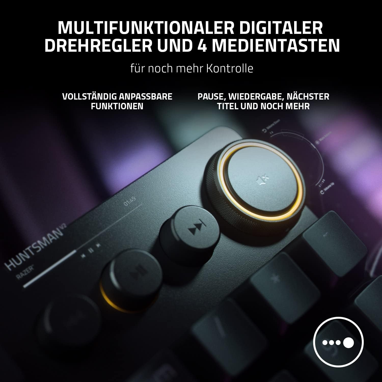 Razer Huntsman V2 TKL Gamingtoetsenbord - Optisch Klikkend Paars, QWERTY DE Zwart met 35% Korting