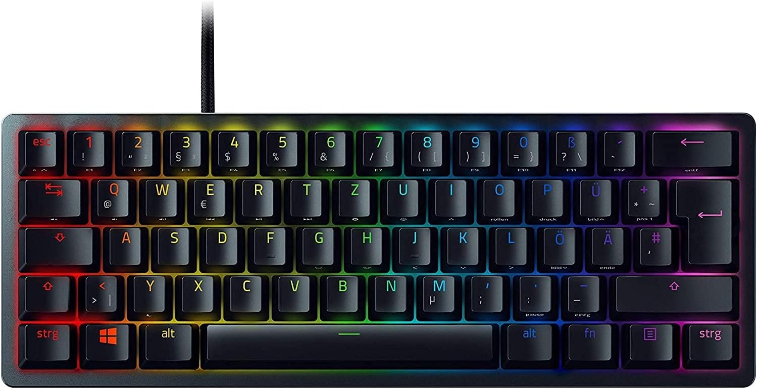 Razer Huntsman V2 TKL Gamingtoetsenbord - Optisch Klikkend Paars, QWERTY DE Zwart met 35% Korting
