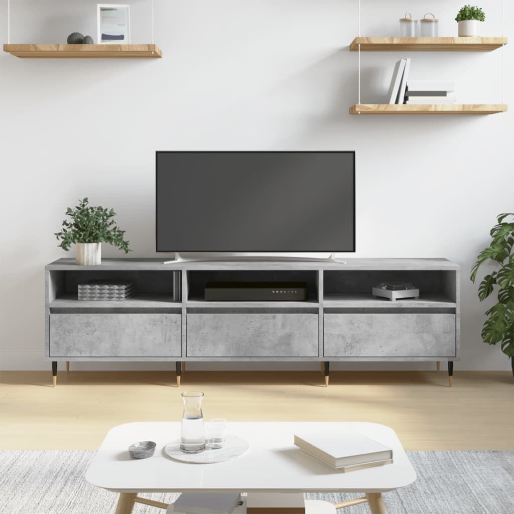 VidaXL TV-meubel 150cm Betongrijs - Bewerkt Hout met 54% Korting