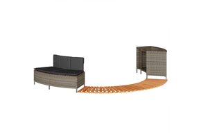 Hottub-ombouw Poly Rattan & Acaciahout - Grijs met 47% Korting