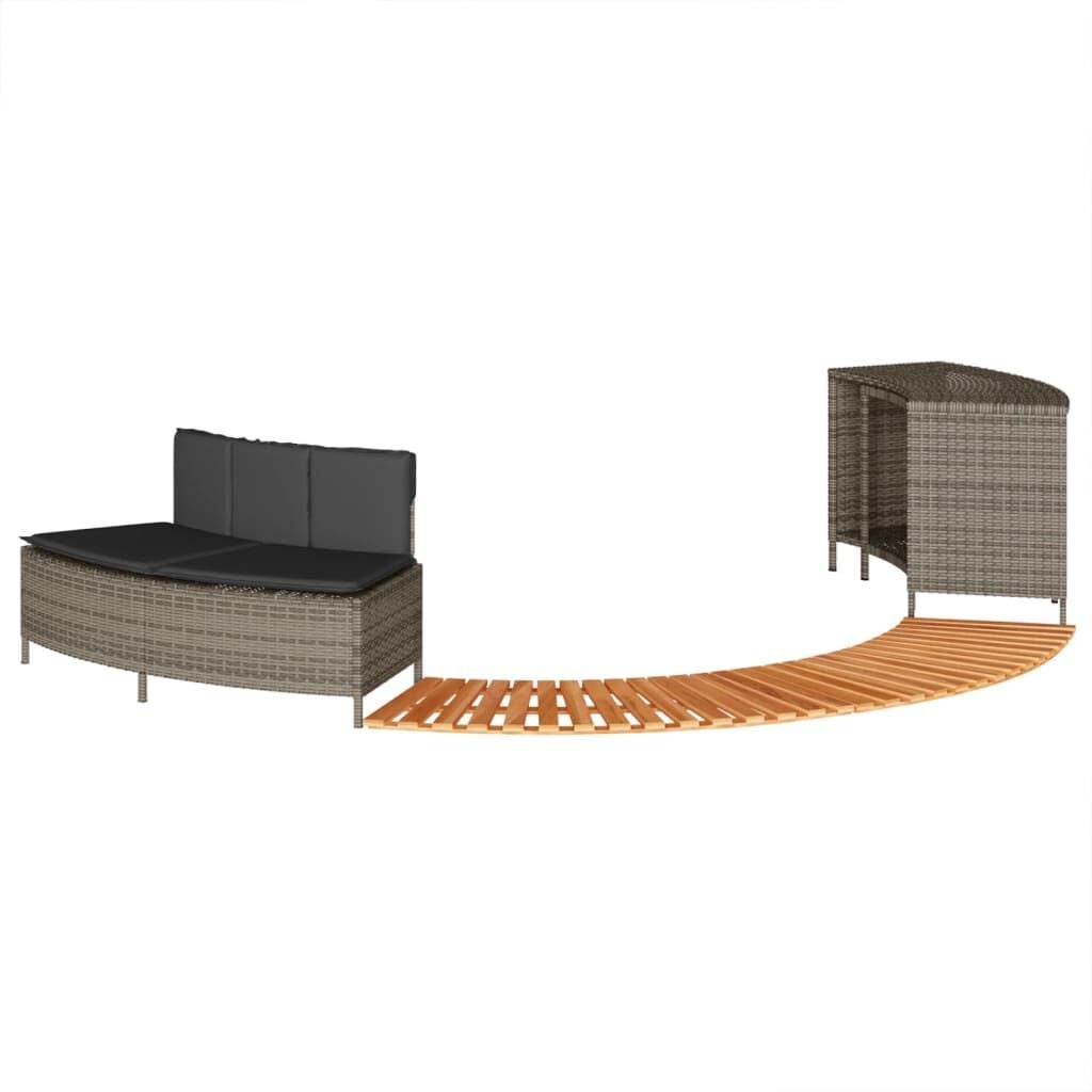 VidaXL Hottub-ombouw Poly Rattan Acaciahout Grijs - 35% Korting
