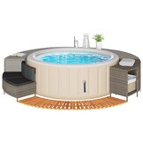 VidaXL Hottub-ombouw Poly Rattan Acaciahout Grijs - 35% Korting