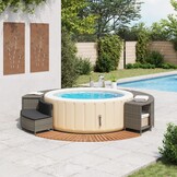 VidaXL Hottub-ombouw Poly Rattan Acaciahout Grijs - 35% Korting