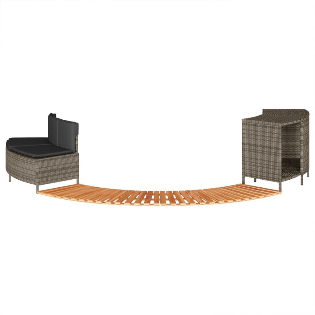 VidaXL Hottub-ombouw Poly Rattan Acaciahout Grijs - 35% Korting