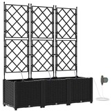VidaXL Plantenbak 3 stuks Zwart PP 120x40x142 cm - 54% Korting